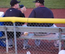 July 6 (346) Vancouver Canadians enjoying garlic fries at Volcanoes Stadium