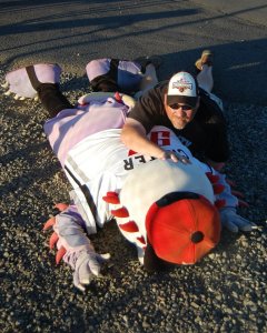 No one is above the law.  Not even a mascot.  Norm takes his job of providing a fun environment for families at baseball games very seriously.