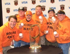 Me and my kayak buddies with HR balls we grabbed from the Cove and the 2010 WS trophy