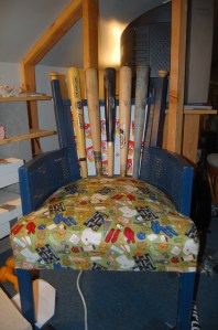 Baseball bat chair